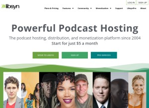 How libsyn.com looks like on a tablet such as an iPad.
