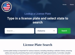 How licenseplatelookup.org looks like on a tablet such as an iPad.