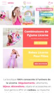 How licornekawaii.fr looks like on a mobile device such as an iPhone.