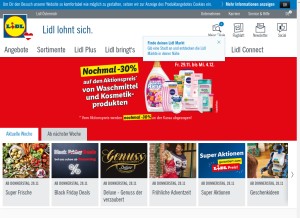 How lidl.at looks like on a tablet such as an iPad.