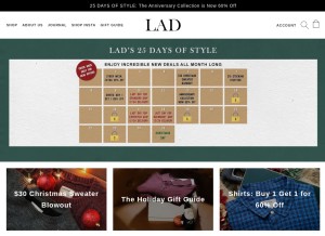 How lifeafterdenim.com looks like on a tablet such as an iPad.