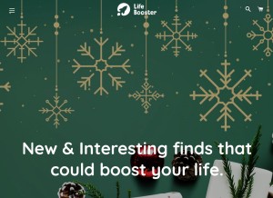 How lifeboostershop.com looks like on a tablet such as an iPad.