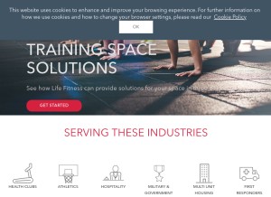 How lifefitness.com looks like on a tablet such as an iPad.