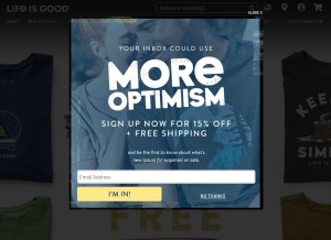 How lifeisgood.com looks like on a tablet such as an iPad.