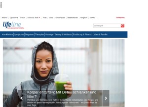 How lifeline.de looks like on a tablet such as an iPad.