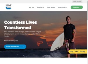 How lifelinkfound.org looks like on a tablet such as an iPad.
