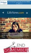 How lifenews.com looks like on a mobile device such as an iPhone.