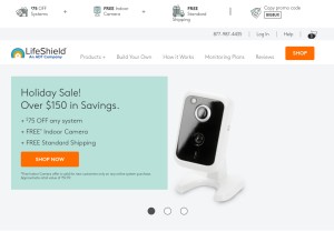 How lifeshield.com looks like on a tablet such as an iPad.