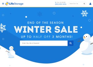 How lifestorage.com looks like on a tablet such as an iPad.