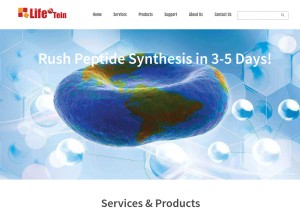 How lifetein.com looks like on a tablet such as an iPad.