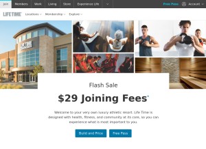 How lifetimefitness.com looks like on a tablet such as an iPad.