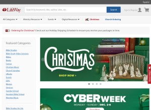 How lifeway.com looks like on a tablet such as an iPad.