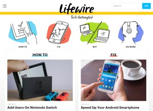 How lifewire.com looks like on a tablet such as an iPad.