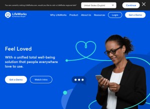 How lifeworks.com looks like on a tablet such as an iPad.