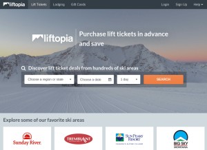 How liftopia.com looks like on a tablet such as an iPad.
