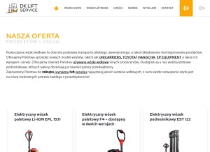 How liftservice.com.pl looks like on a tablet such as an iPad.