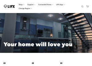 How lifx.com looks like on a tablet such as an iPad.