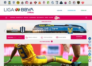 How ligafemenil.mx looks like on a tablet such as an iPad.