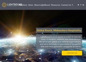 How lightbound.com looks like on a tablet such as an iPad.