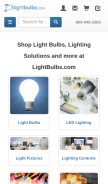 How lightbulbs.com looks like on a mobile device such as an iPhone.