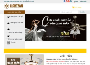 How lightfan.net looks like on a tablet such as an iPad.