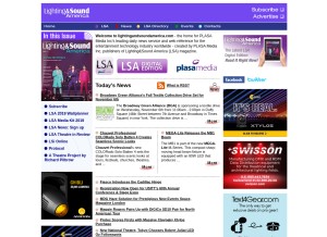How lightingandsoundamerica.com looks like on a tablet such as an iPad.