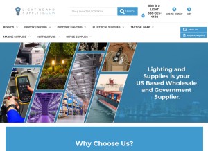 How lightingandsupplies.com looks like on a tablet such as an iPad.