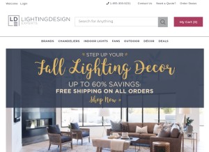 How lightingdesignexperts.com looks like on a tablet such as an iPad.