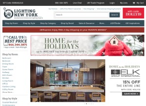 How lightingnewyork.com looks like on a tablet such as an iPad.