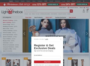 How lightinthebox.com looks like on a tablet such as an iPad.