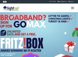 How lightnet.ie looks like on a tablet such as an iPad.