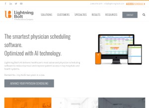 How lightning-bolt.com looks like on a tablet such as an iPad.