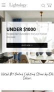 How lightology.com looks like on a mobile device such as an iPhone.