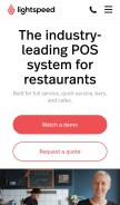 How lightspeedrestaurant.com looks like on a mobile device such as an iPhone.