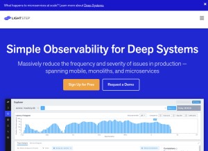 How lightstep.com looks like on a tablet such as an iPad.