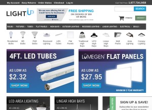 How lightup.com looks like on a tablet such as an iPad.