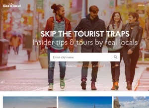 How likealocalguide.com looks like on a tablet such as an iPad.