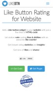 How likebtn.com looks like on a mobile device such as an iPhone.