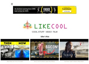 How likecool.com looks like on a tablet such as an iPad.