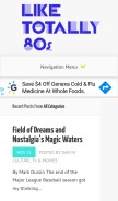 How liketotally80s.com looks like on a mobile device such as an iPhone.