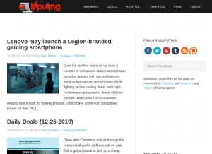 How liliputing.com looks like on a tablet such as an iPad.