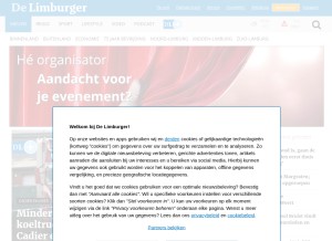How limburger.nl looks like on a tablet such as an iPad.