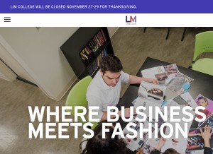 How limcollege.edu looks like on a tablet such as an iPad.