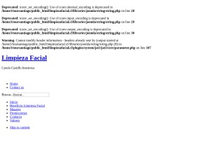 How limpiezafacial.cl looks like on a tablet such as an iPad.