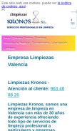 How limpiezaskronos.net looks like on a mobile device such as an iPhone.