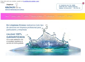 How limpiezaskronos.net looks like on a tablet such as an iPad.