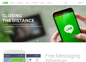 How line.me looks like on a tablet such as an iPad.