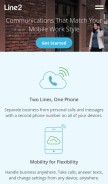 How line2.com looks like on a mobile device such as an iPhone.