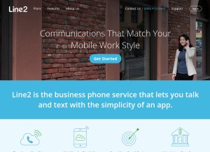 How line2.com looks like on a tablet such as an iPad.