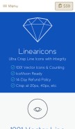 How linearicons.com looks like on a mobile device such as an iPhone.